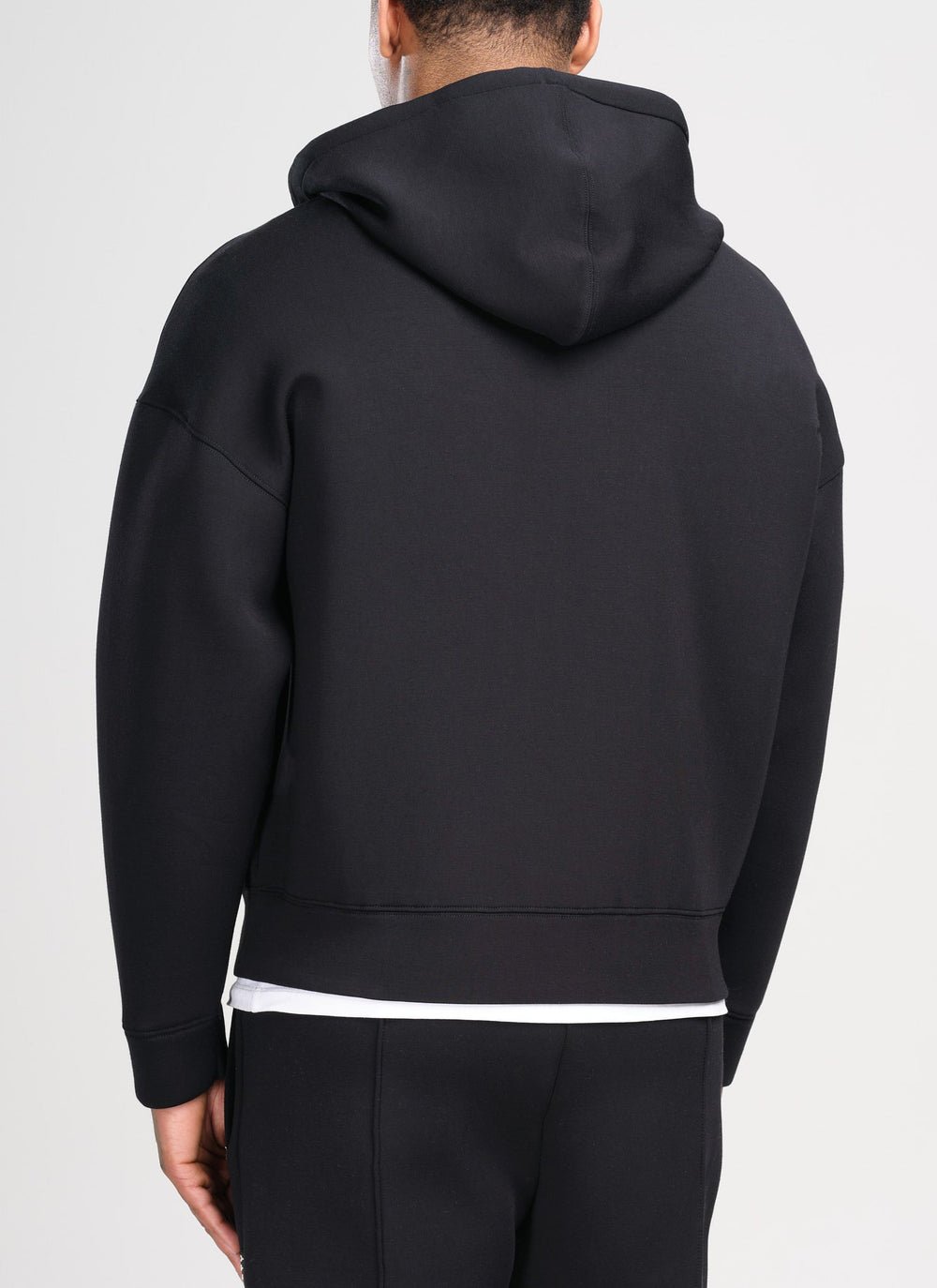 Strukturierter Scuba-Kapuzenpullover mit Reißverschluss - Schwarz