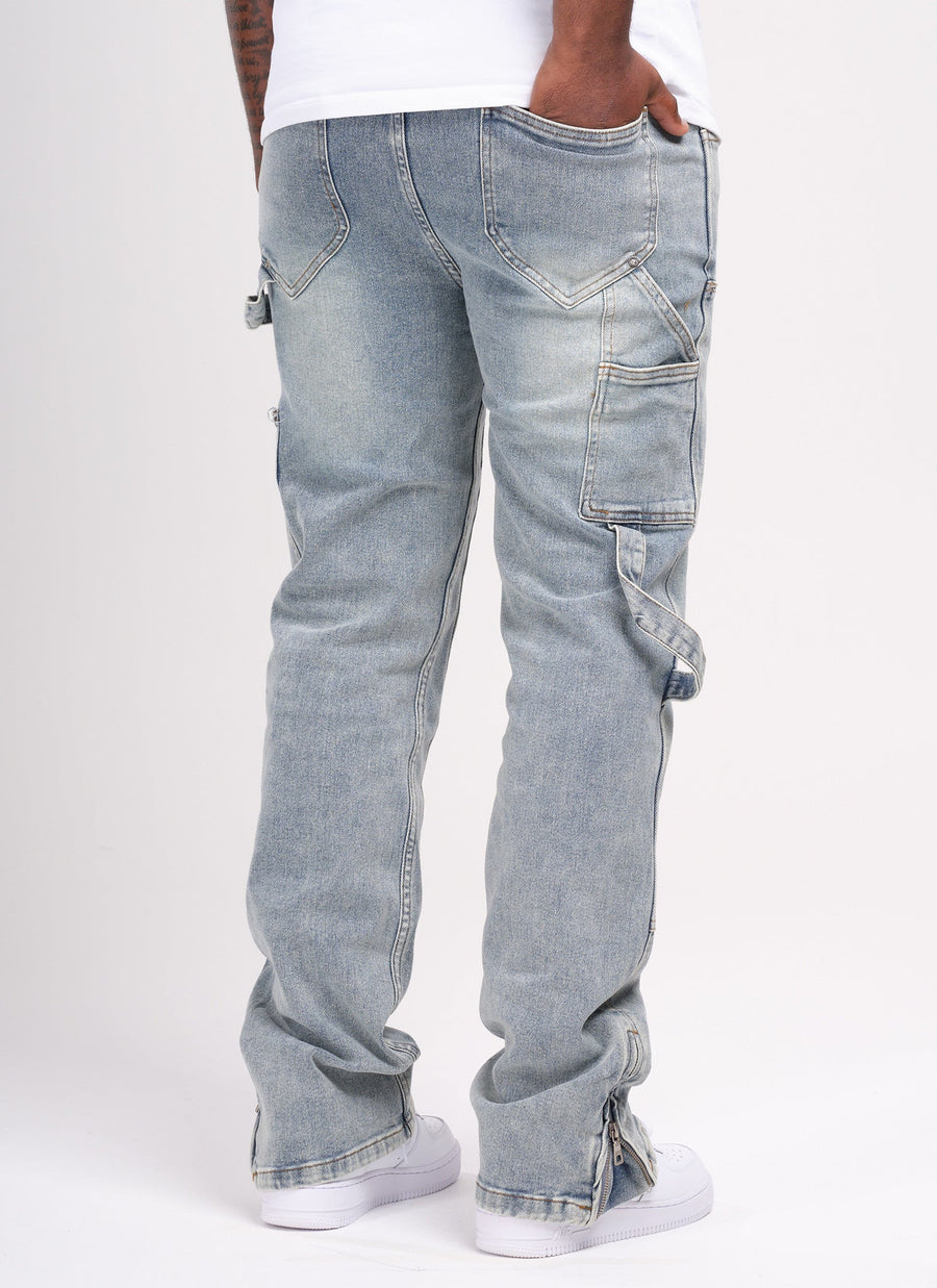 Vintage Carpenter Rivet Jeans - Blau