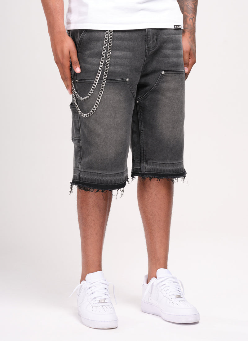 Vintage Carpenter Jeansshorts – Schwarz