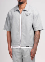 Twill-Hemd mit Einstecktuch - Grau