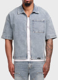 Vintage Nieten-Jeanshemd - Blau