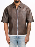 Vintage Heavyweight Leather Shirt - Brown
