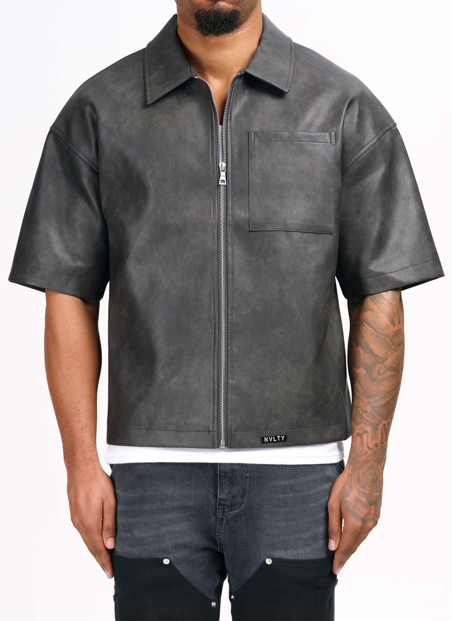 Vintage Heavyweight Leather Shirt - Black
