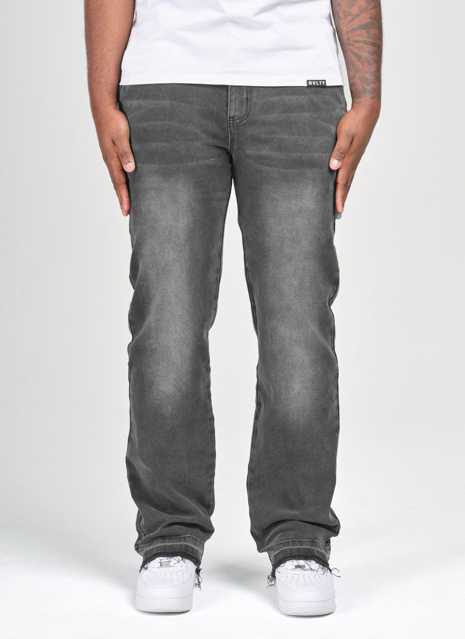 Vintage Raw Hem Jeans - Black