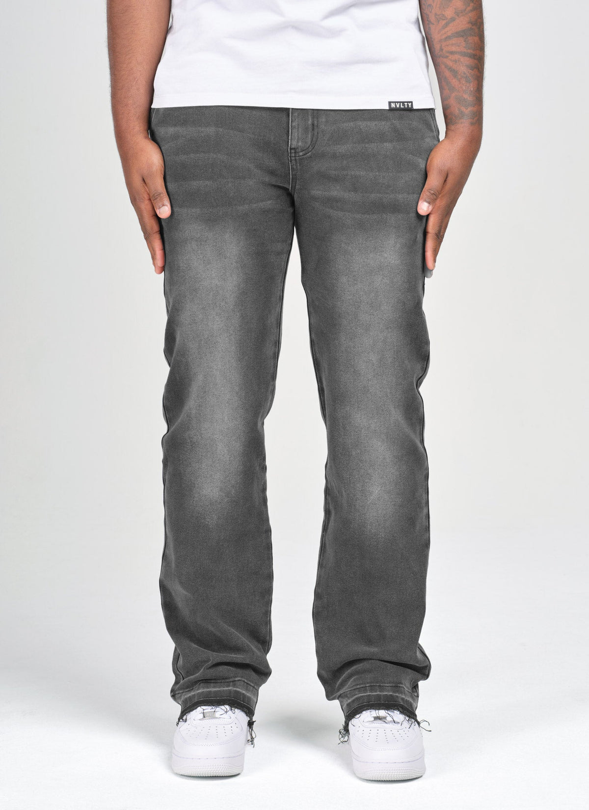 Vintage Raw Hem Jeans - Black