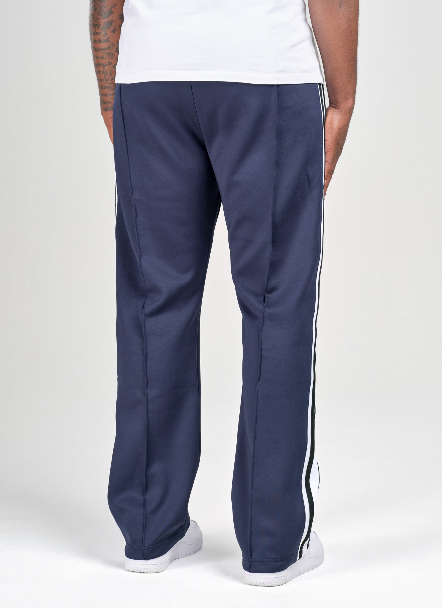 Panelled Luxe Track Pants - Navy