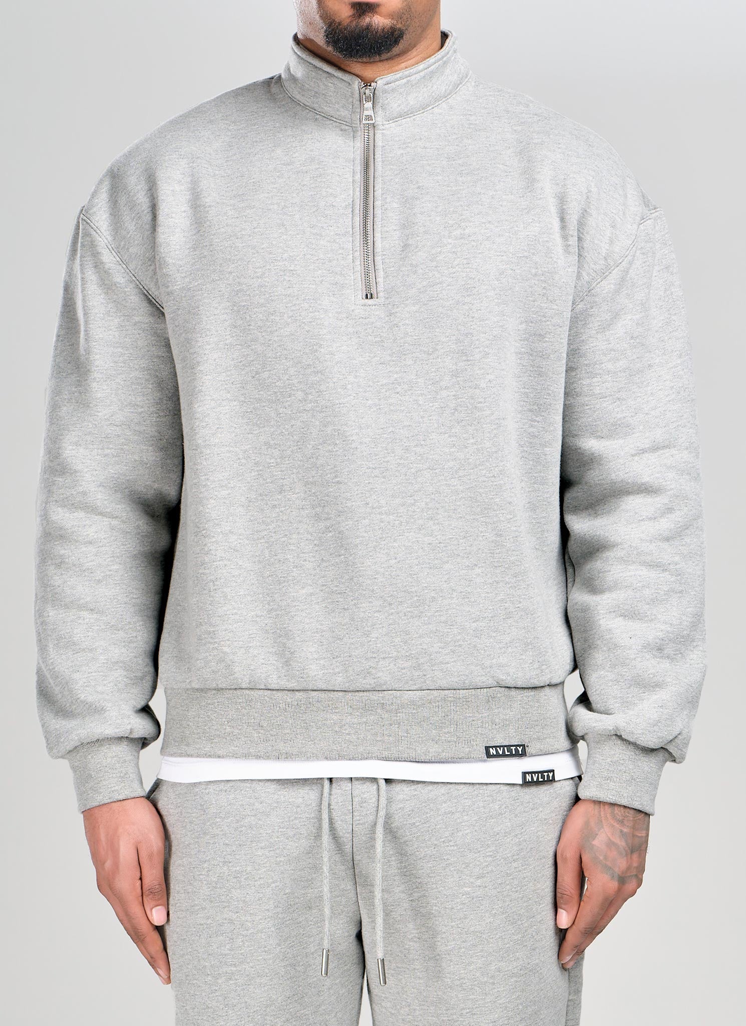 Heavyweight Luxe Quarter Zip - Grey