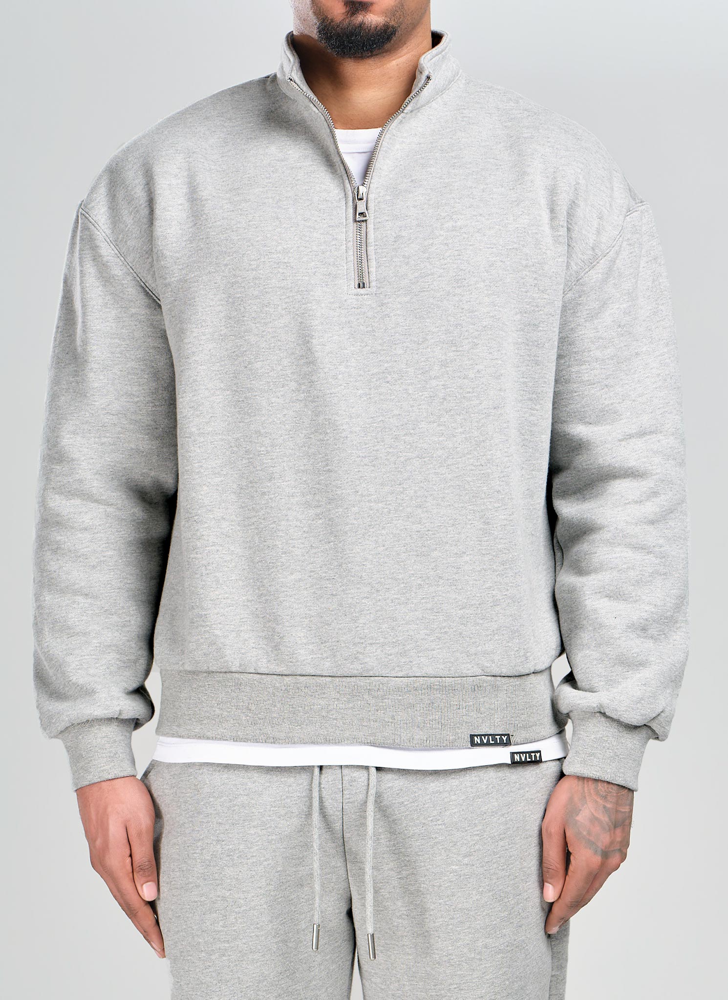 Heavyweight Luxe Quarter Zip - Grey