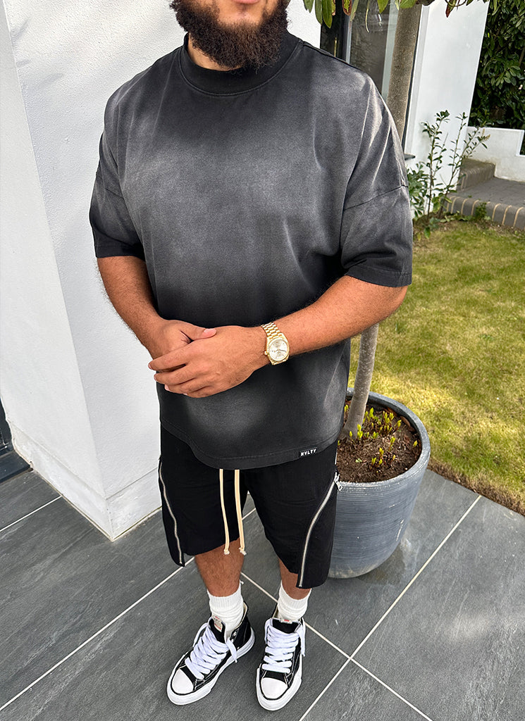 Vintage Reißverschluss Cargo Shorts - Schwarz