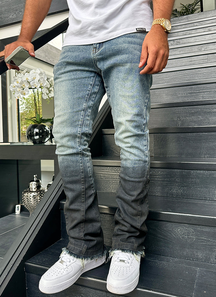 Vintage Flare Deep Fade Jeans - Blue