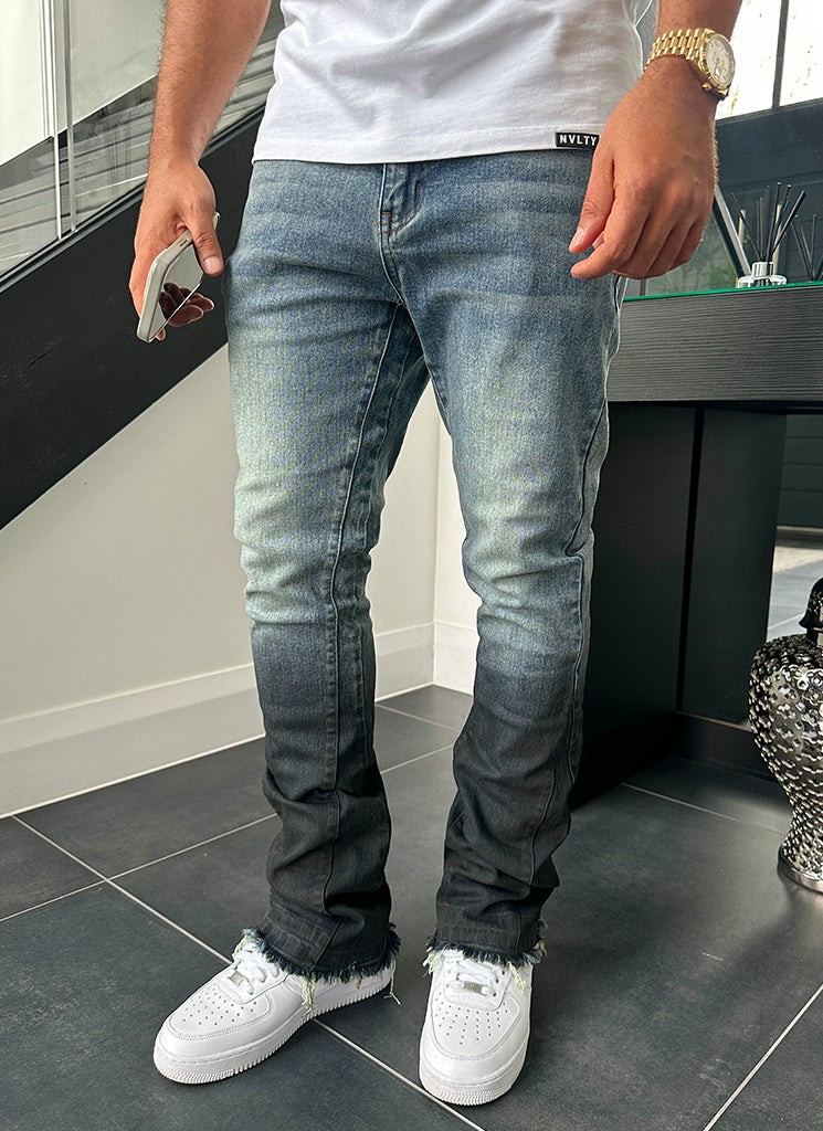 Vintage Flare Deep Fade Jeans - Blau