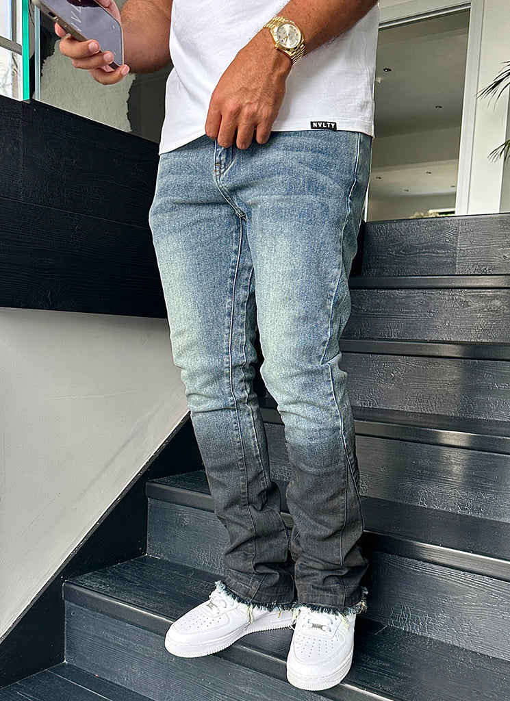 Vintage Flare Deep Fade Jeans - Blau