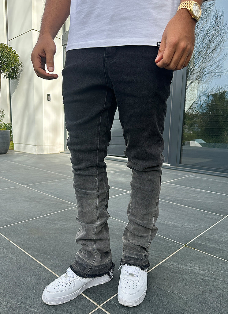 Vintage Flare Deep Fade Jeans - Schwarz
