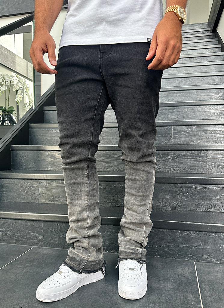 Vintage Flare Deep Fade Jeans - Schwarz