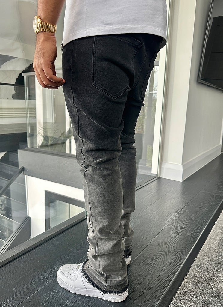 Vintage Flare Deep Fade Jeans - Schwarz
