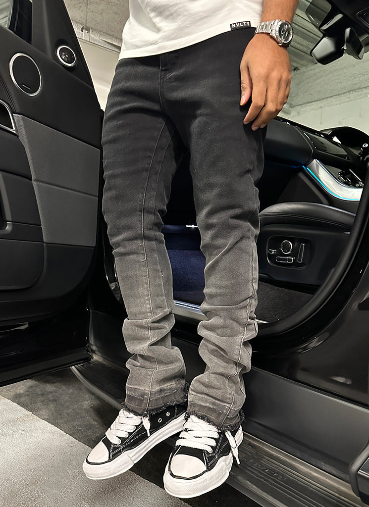 Vintage Flare Deep Fade Jeans - Schwarz