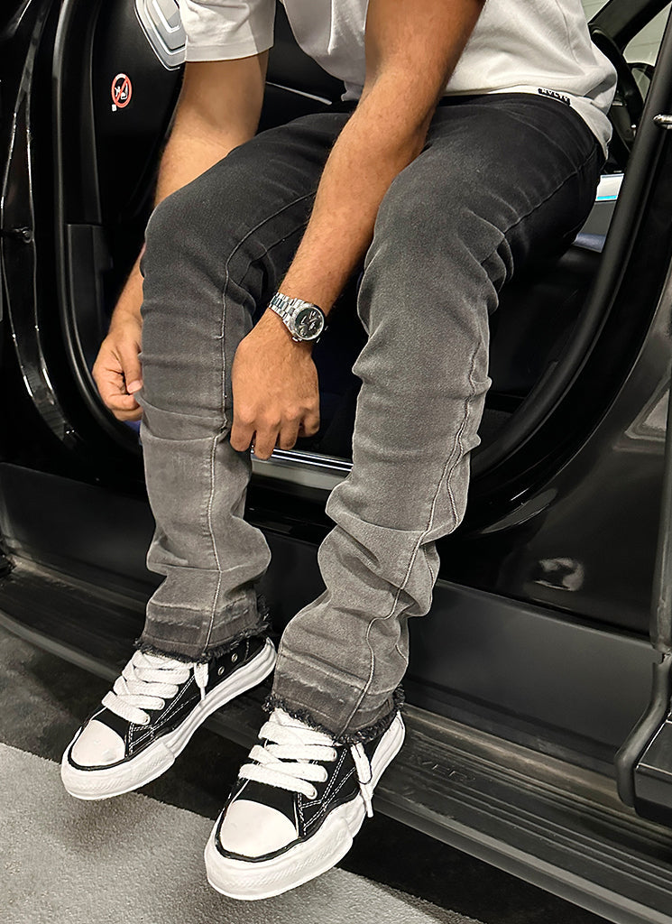Vintage Flare Deep Fade Jeans - Schwarz