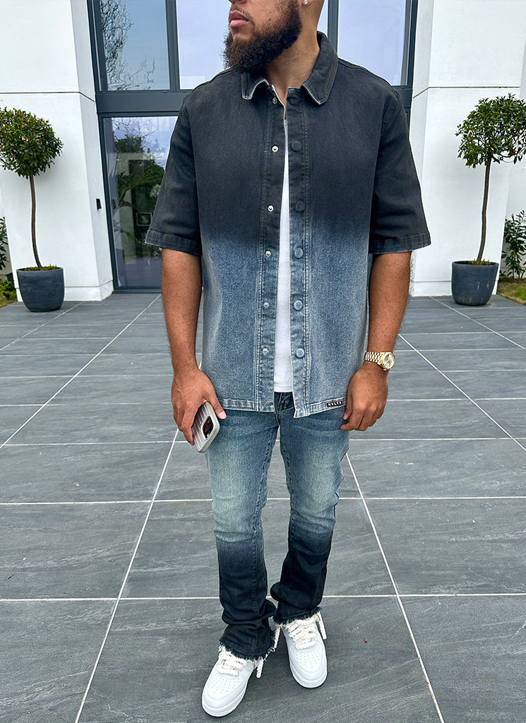 Vintage Flare Deep Fade Jeans - Blau