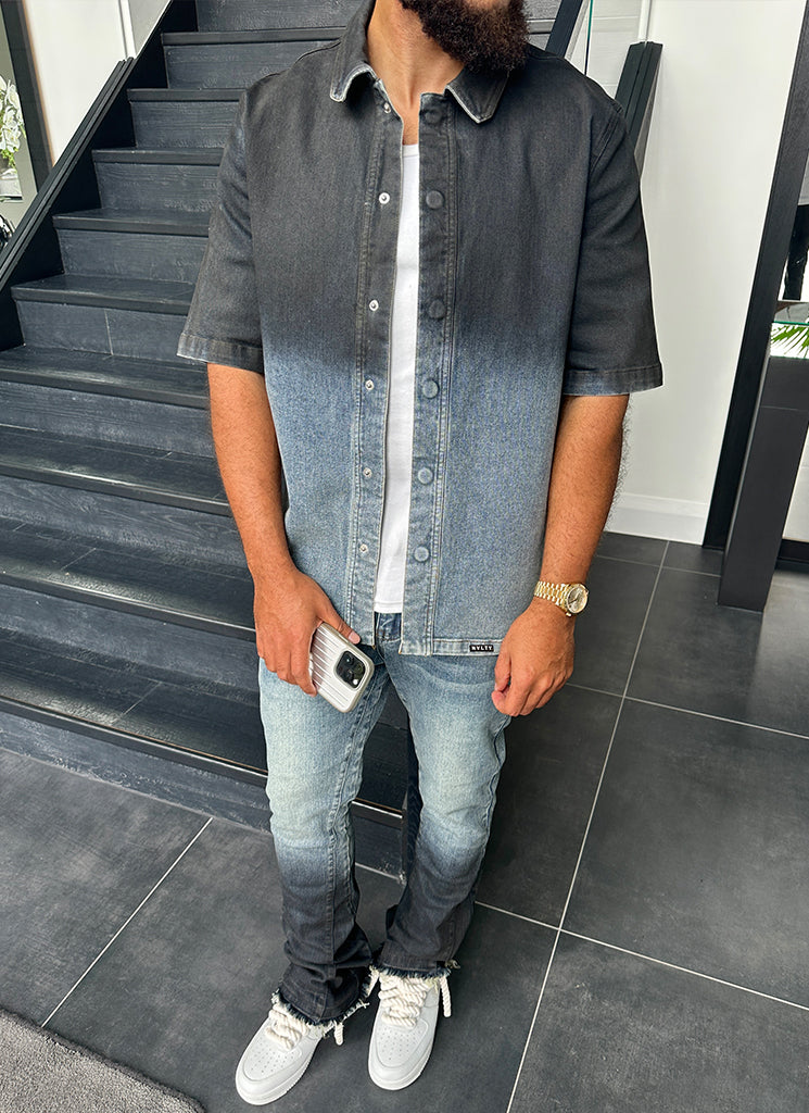 Vintage Flare Deep Fade Jeans - Blau
