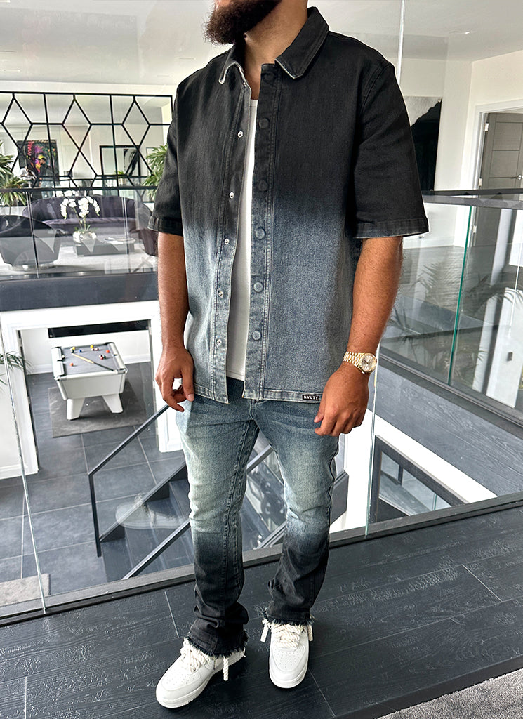 Vintage Flare Deep Fade Jeans - Blau