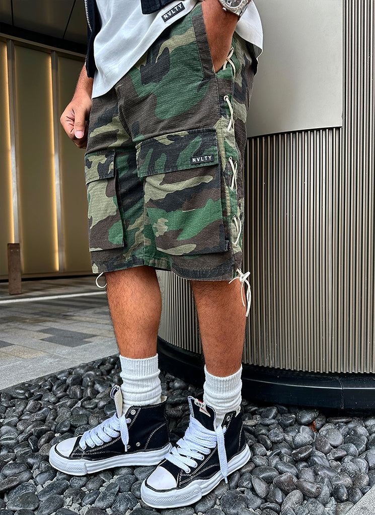 Vintage Lace Cargo Shorts - Camo