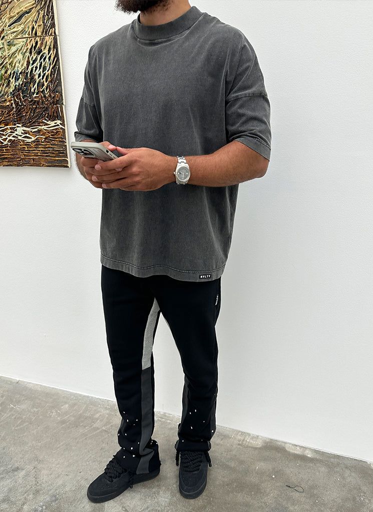 Vintage Flare Paint Joggers – Schwarz