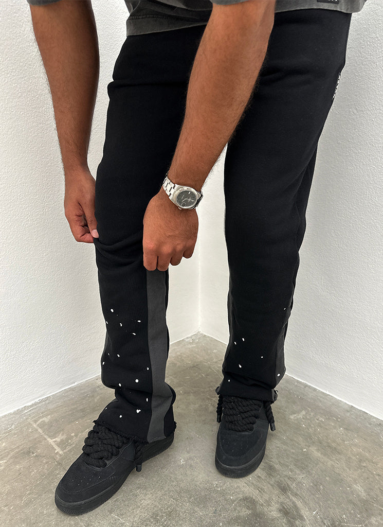 Vintage Flare Paint Joggers – Schwarz