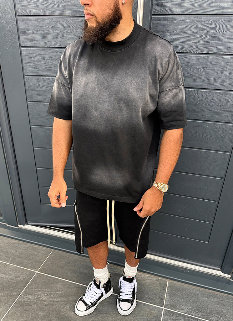 Vintage Reißverschluss Cargo Shorts - Schwarz