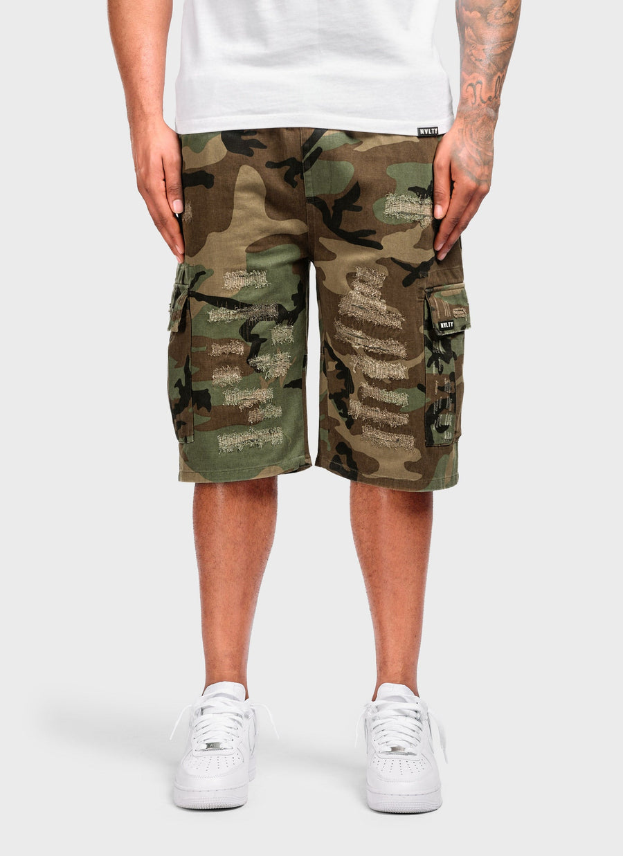 Vintage Repaired Cargo Shorts - Camo