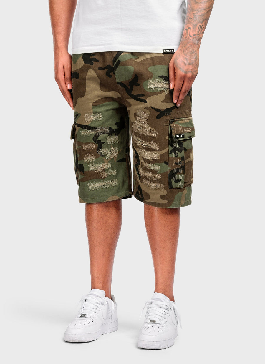 Vintage Repaired Cargo Shorts - Camo