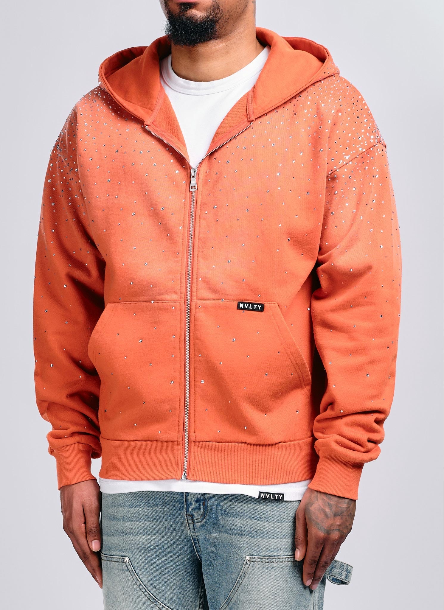 Vintage Flooded VVS Zip Hoodie - Orange