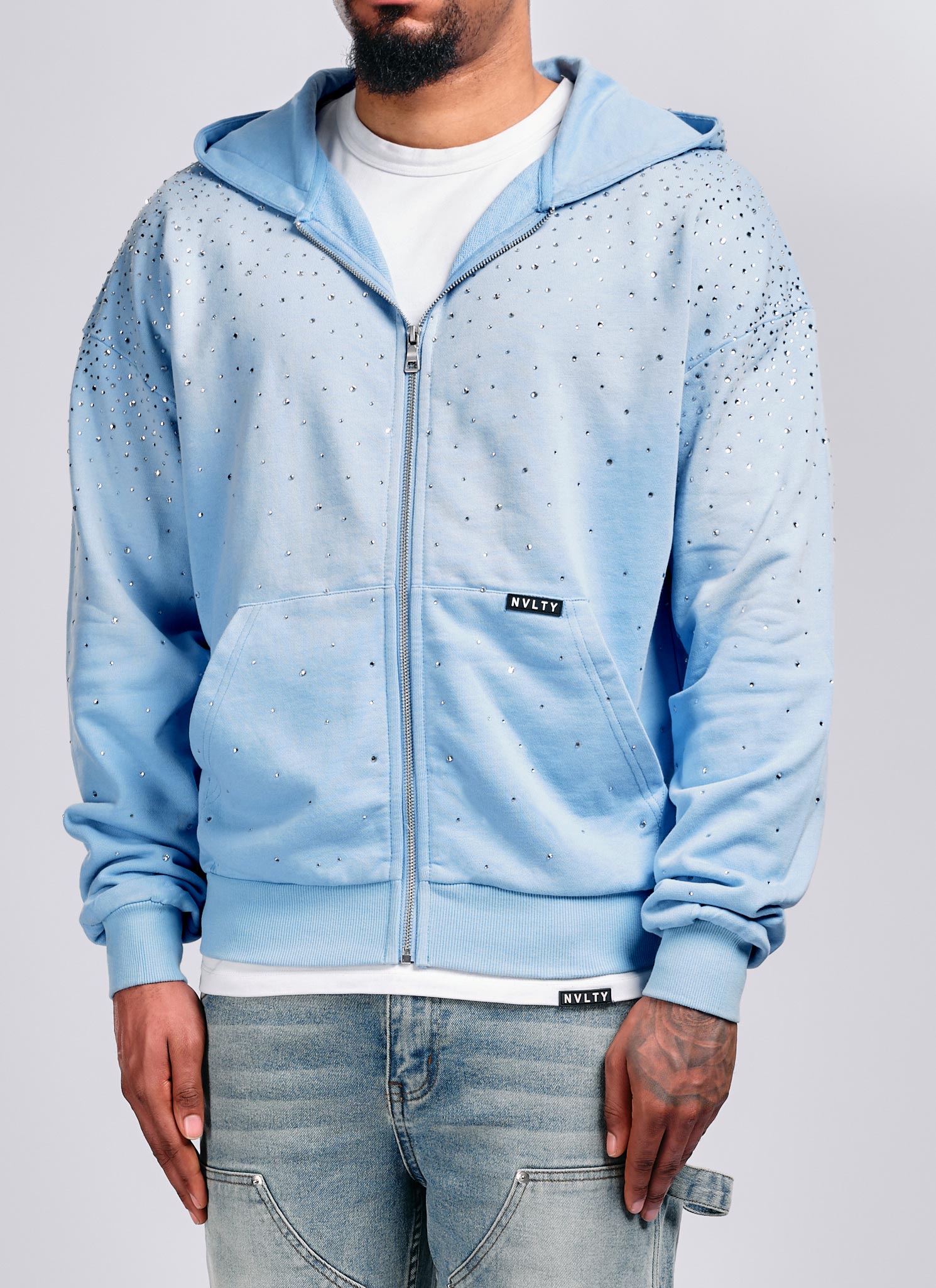 Vintage Flooded VVS Zip Hoodie - Baby Blue
