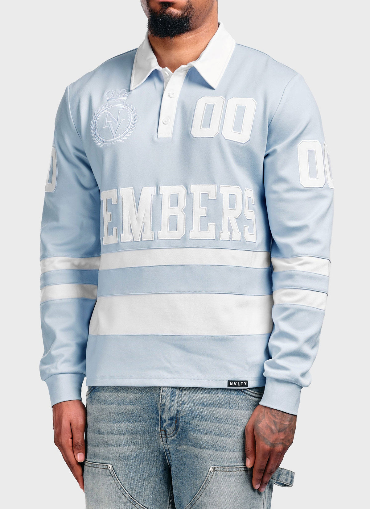 Members Royal Rugby Shirt - Baby Blue