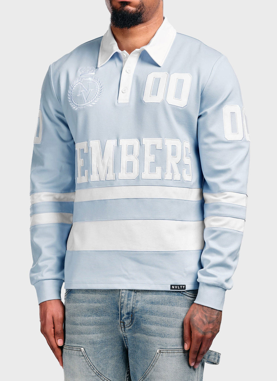 Members Royal Rugby Shirt - Baby Blue