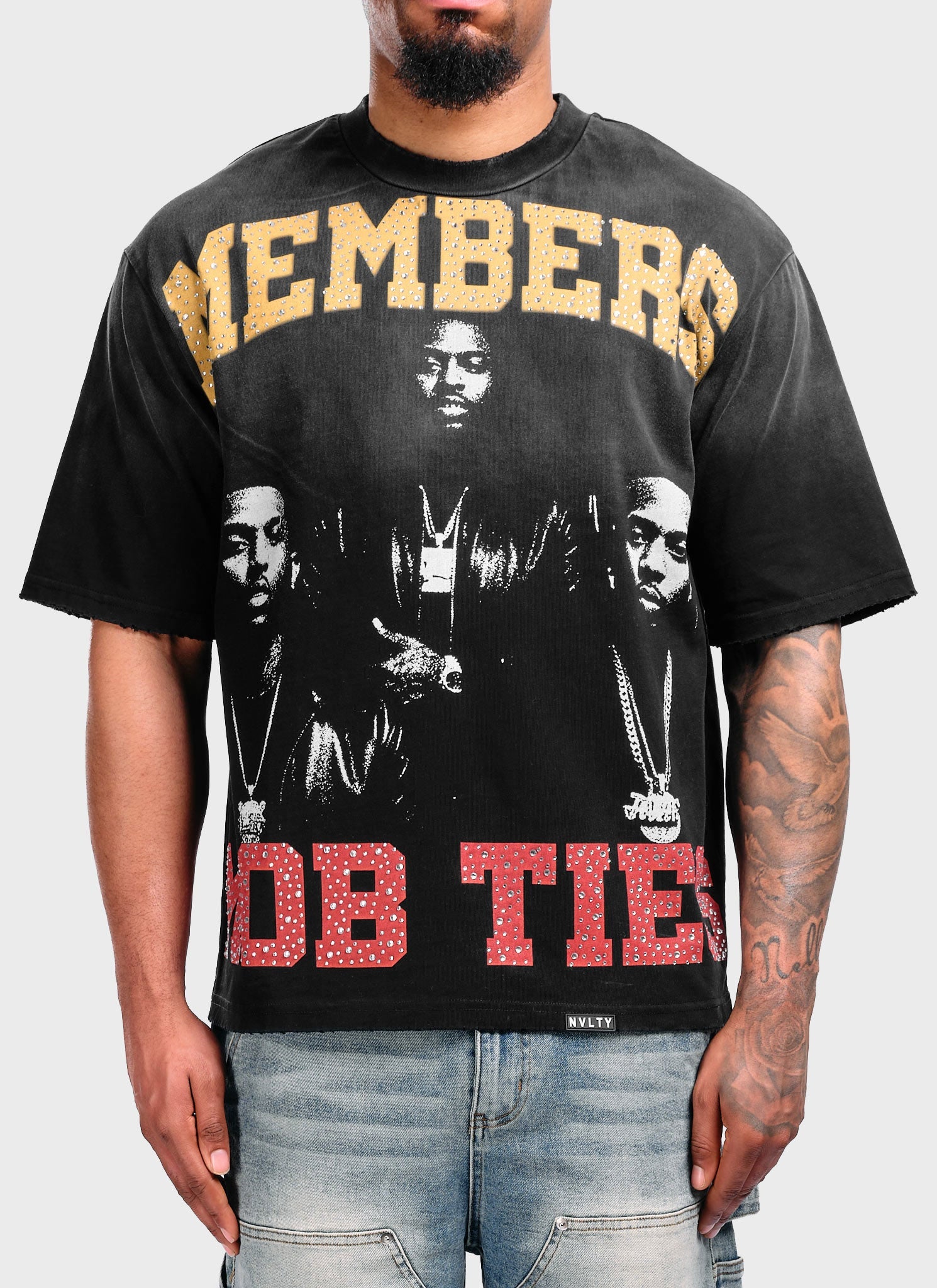 Members Mob Ties T-Shirt - Black