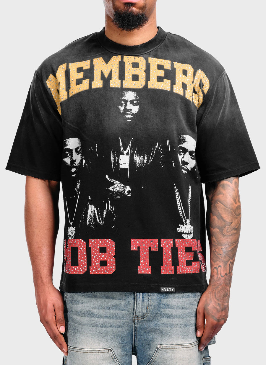 Members Mob Ties T-Shirt - Black