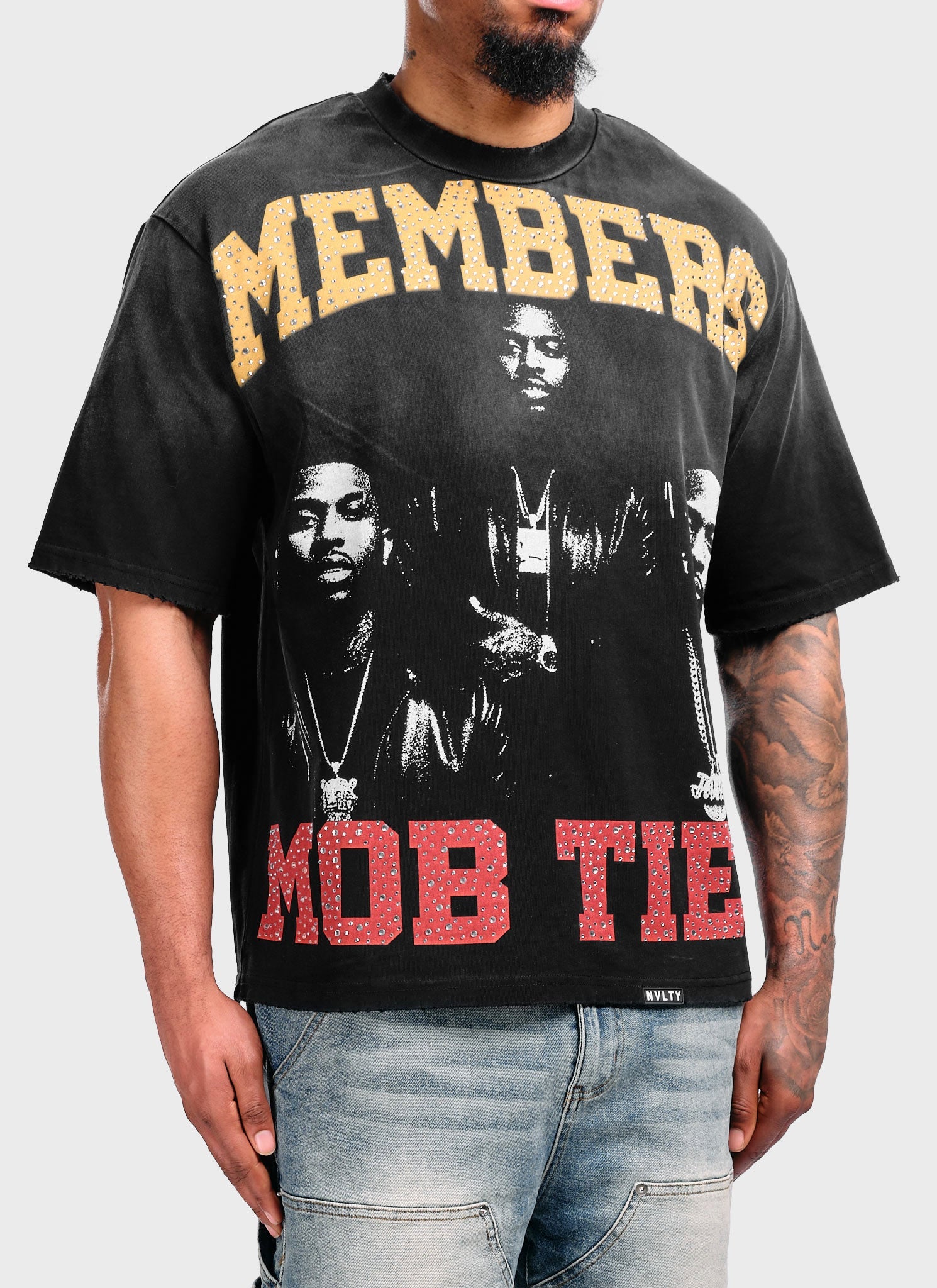 Members Mob Ties T-Shirt - Black