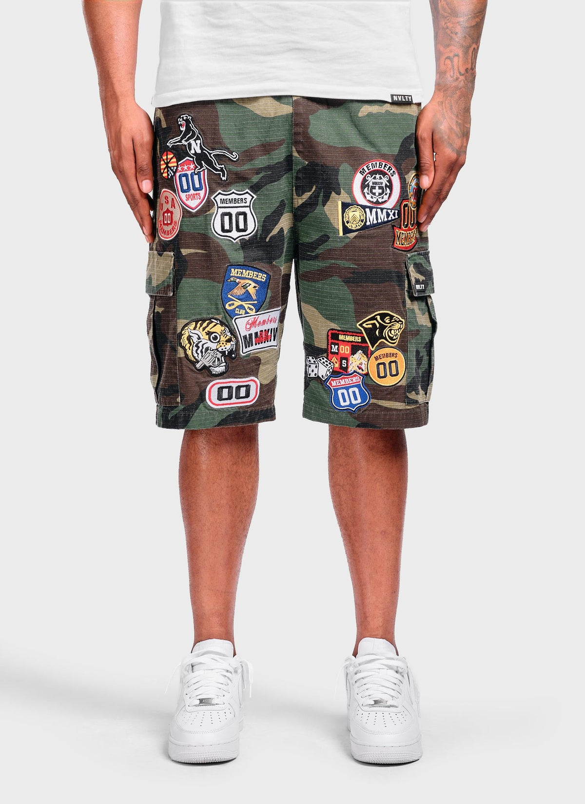 Vintage Patch Cargo Shorts - Camo