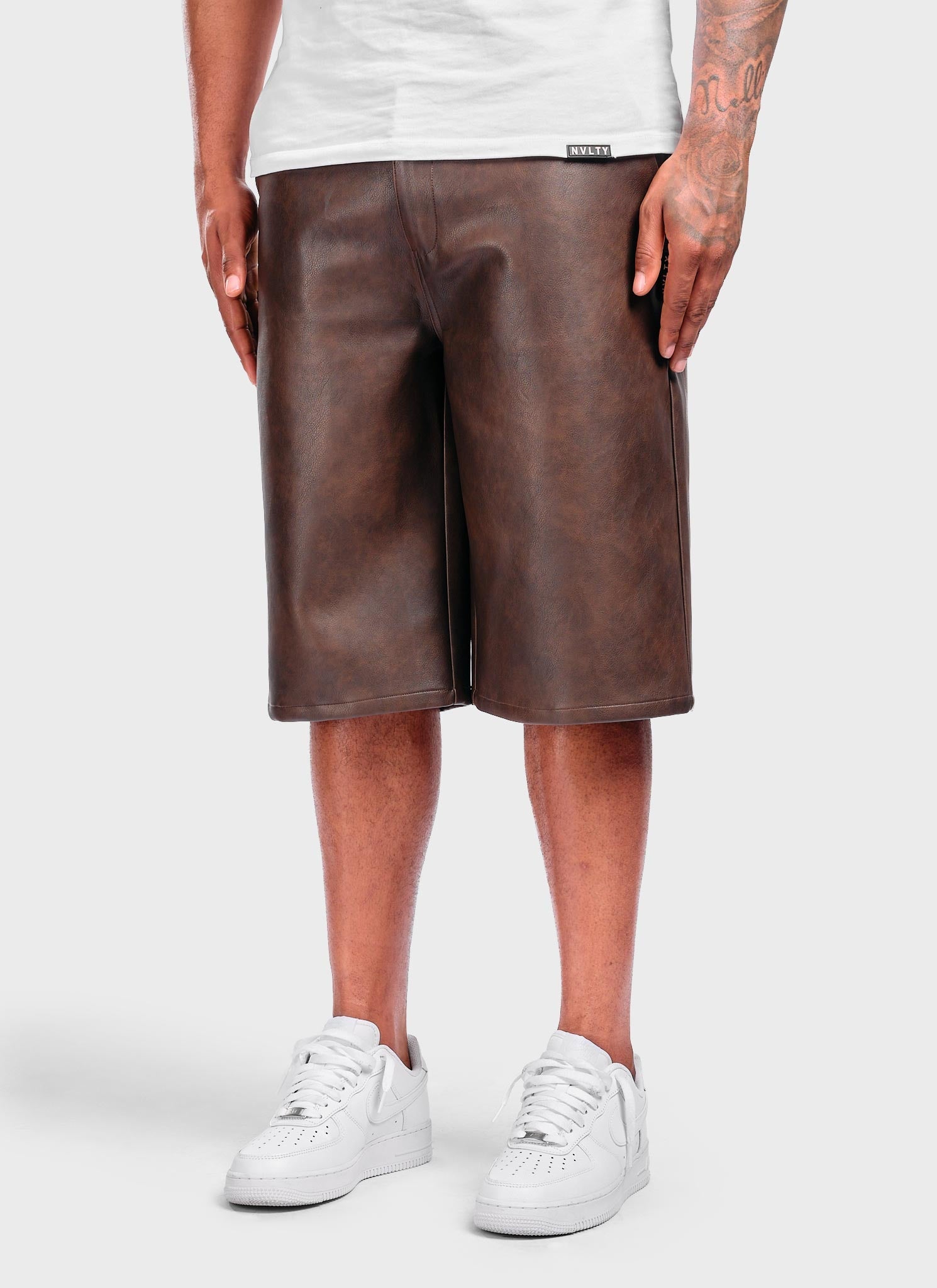 Vintage Heavyweight Leather Shorts - Brown