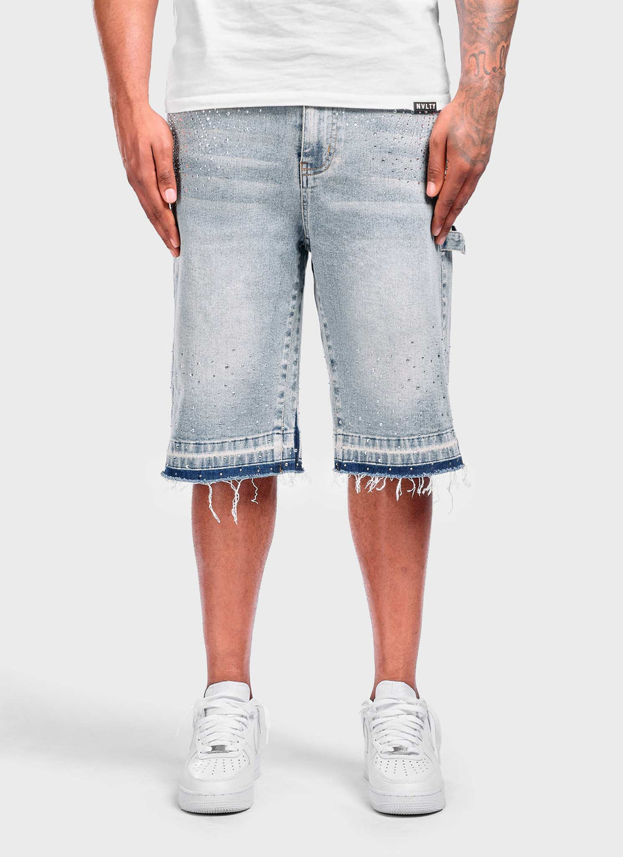 Vintage VVS Cluster Denim Shorts - Blue