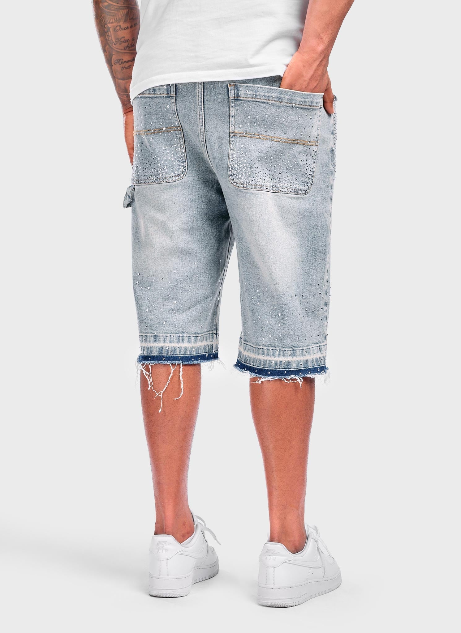 Vintage VVS Cluster Denim Shorts - Blue