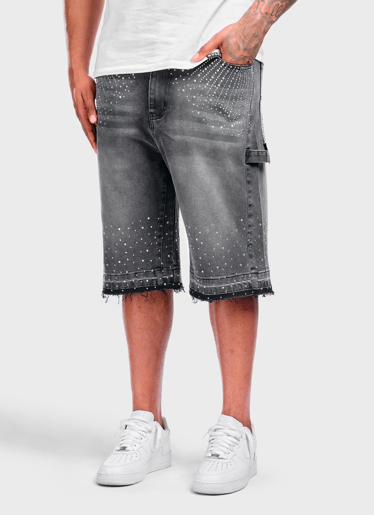 Vintage VVS Cluster Denim Shorts - Black