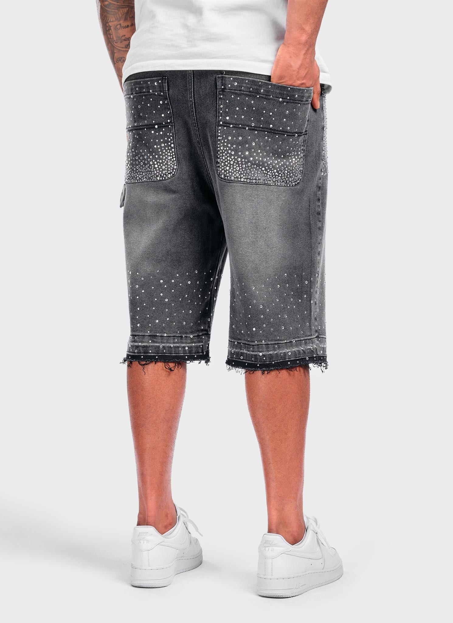 Vintage VVS Cluster Denim Shorts - Black