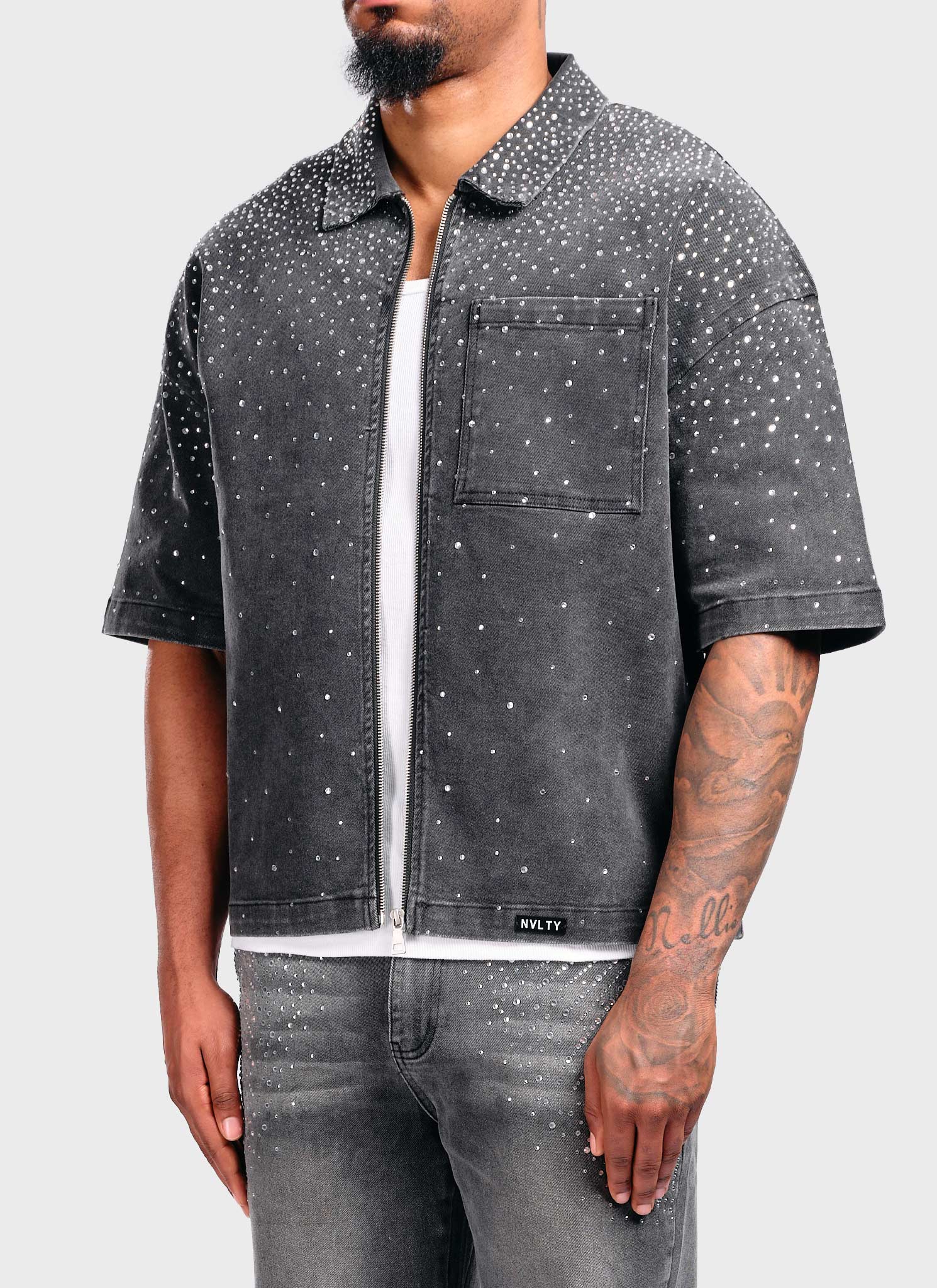 Vintage Flooded VVS Denim Shirt - Black