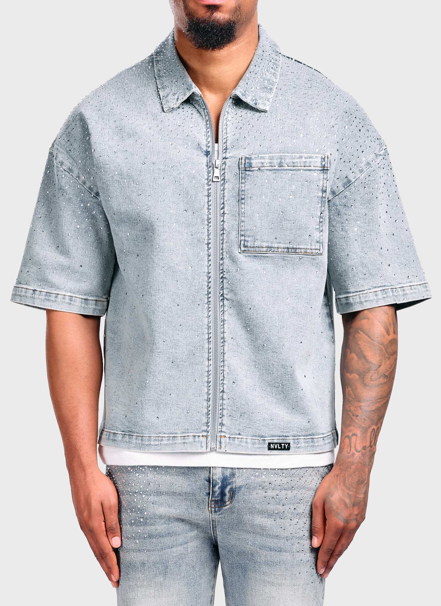 Vintage Flooded VVS Denim Shirt - Blue