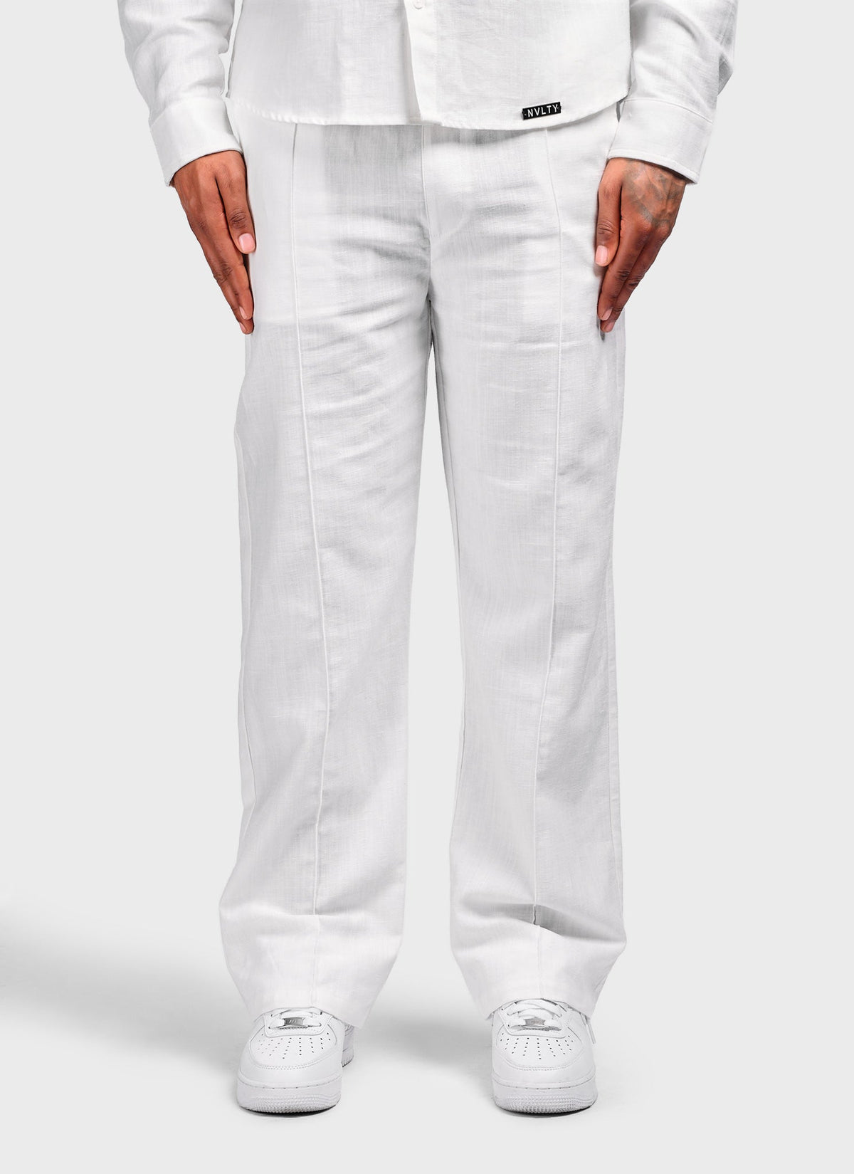 Linen Pleat Pants - White
