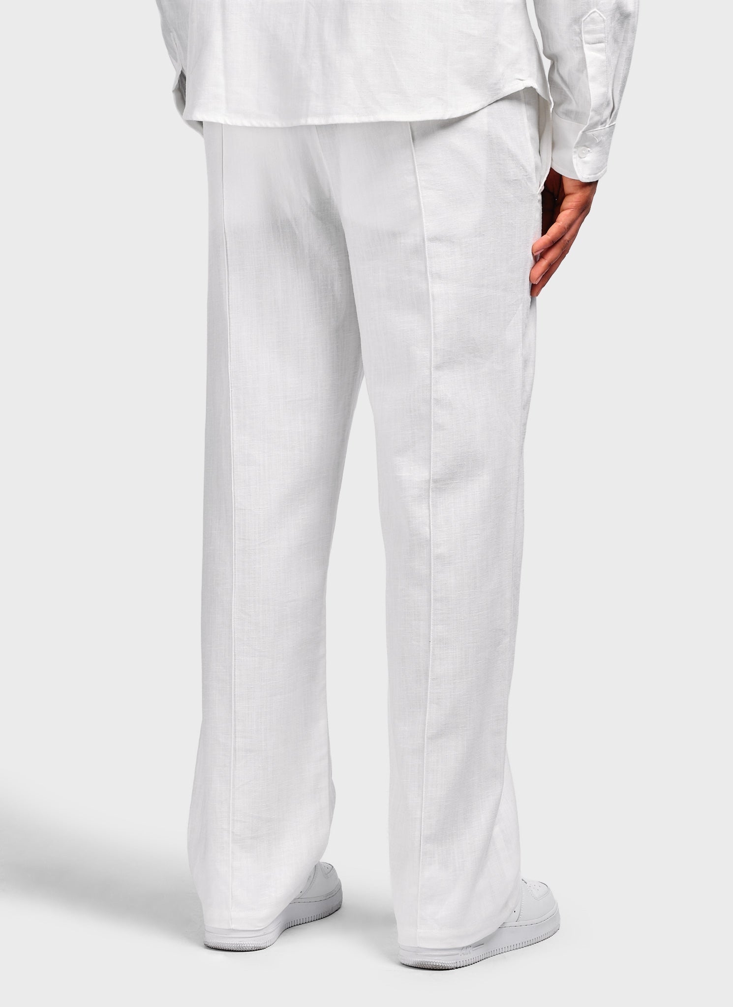 Linen Pleat Pants - White