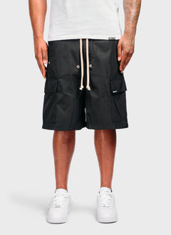 Nylon Cargo Shorts - Black