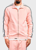 Panelled Luxe Track Jacket - Baby Pink