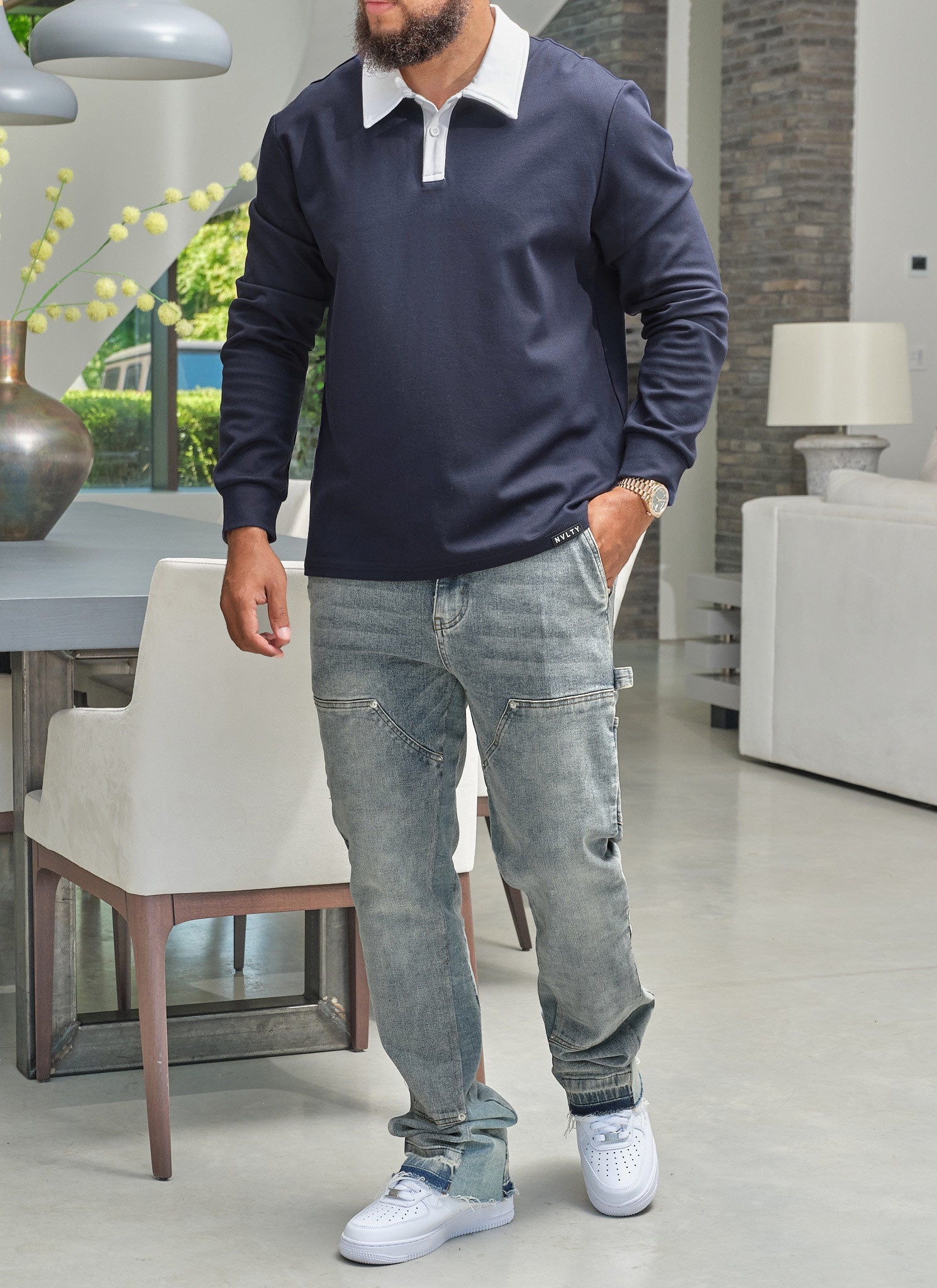Luxe Rugby Shirt - Navy